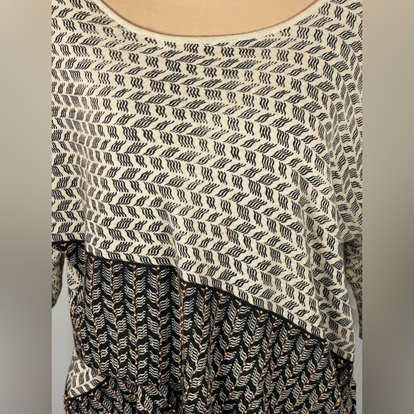 Anthropologie MOTH Knit Crossed Hem Pullover Top Cotton Wool Blend Beaded Knit - Picture 4 of 6